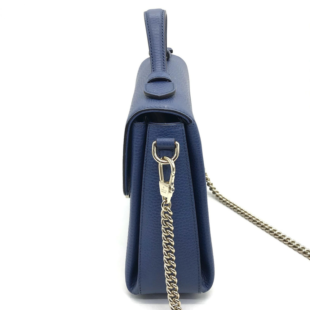 Gucci GG Shoulder Bag Interlocking Chain Blue - Picture 4 of 14